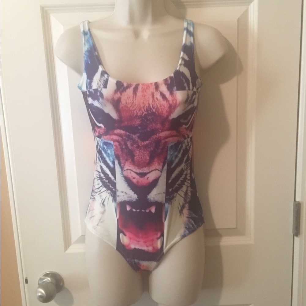 Tiger Print Bodysuit Swimsuit